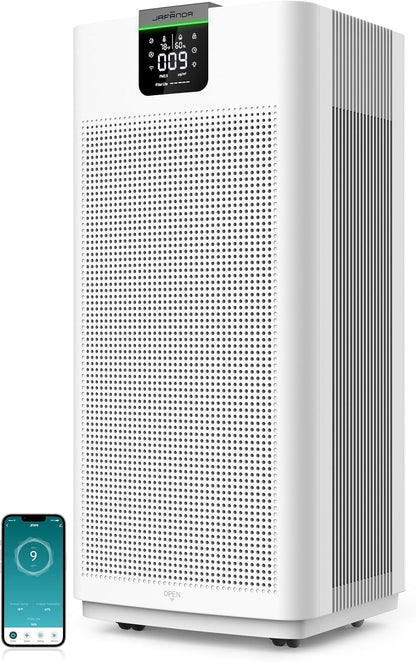Air Purifiers for Home Office Large Space 4575 ft², APP & Alexa, True HEPA Activated Carbon Air Filter, Large Room Air Purifier for 99.97% Dust
